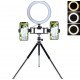 Metal Mini Tripod for Selfie LED Flash Light Multi-position Bracket