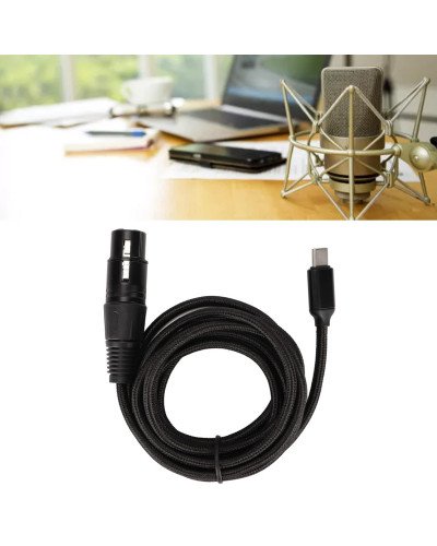 USB Type C To XLR Adapter Type C Male To 3 Pin XLR Female Microphone Cable 3 Meter