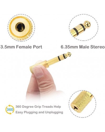 Jack 1/4 inch to 3.5mm Headphone Adapter 6.35mm Male Plug to 1/8 inch Female Stereo 2pc