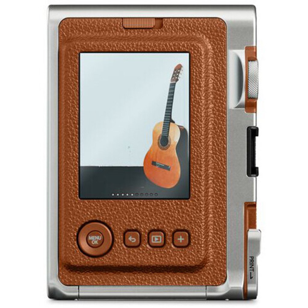 FUJIFILM INSTAX MINI EVO Hybrid Instant Camera Brown with 32GB Memory Card&Instant Film-10 Sheets