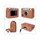 FUJIFILM INSTAX MINI EVO Hybrid Instant Camera Brown with 32GB Memory Card/Leather Case/Instant Film-10 Sheets