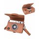 FUJIFILM INSTAX MINI EVO Hybrid Instant Camera Brown with 32GB Memory Card/Leather Case/Instant Film-10 Sheets