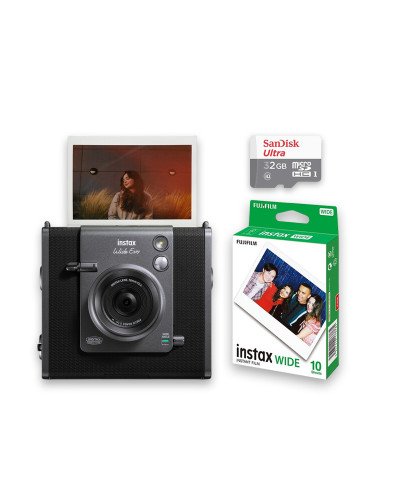 FUJIFILM INSTAX WIDE EVO Hybrid Instant Film Camera Black with 32GB Memory Card&Instant Film-10 Sheets FUJIFILM INSTAX WIDE EVO Hybrid Instant Film Camera Black with 32GB Memory Card&Instant Film-10 Sheets