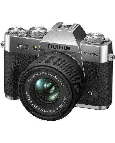 FUJIFILM X-T30 II Mirrorless Camera with XC 15-45mm OIS PZ Lens (Silver)
