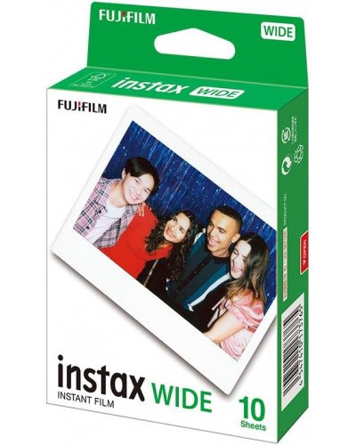 FUJIFILM INSTAX WIDE EVO Hybrid Instant Film Camera Black with 32GB Memory Card&Instant Film-10 Sheets