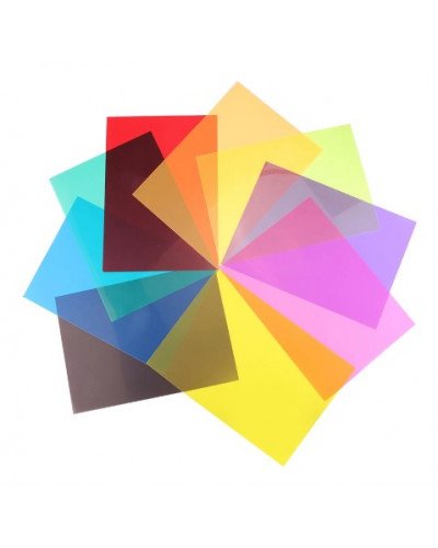 9Pcs Gel Light Filter Color Correction Colored Overlays Transparent Color Film