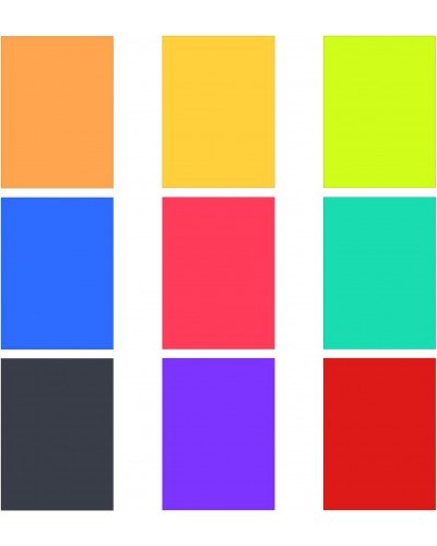 9Pcs Gel Light Filter Color Correction Colored Overlays Transparent Color Film