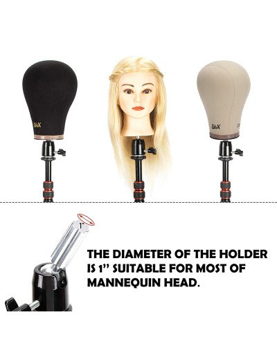 Mannequin Tripod Top Piece for Canvas Block Cosmetology Training Doll Manikin Head
