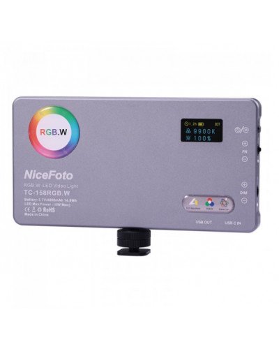 NiceFoto TC-158 RGBW 10W RGB LED Camera Video Light