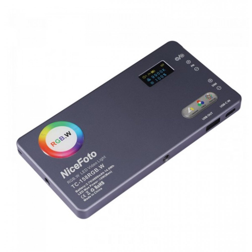 NiceFoto TC-158 RGBW 10W RGB LED Camera Video Light