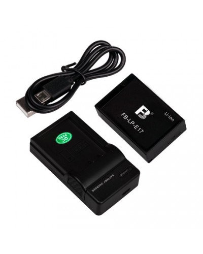 FB Fengbiao Canon LP-E17 Camera Battery EOS M3 M5 M6 760D 750D 800D 77D 200D Canon Micro-SLR Panel USB Mobile Charger Set