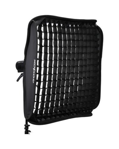 Godox S2 Bowens Mount Bracket with Softbox, Grid & Carrying Bag Kit (80x80cm )