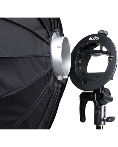 Godox S2 Bowens Mount Bracket with Softbox, Grid & Carrying Bag Kit (80x80cm )
