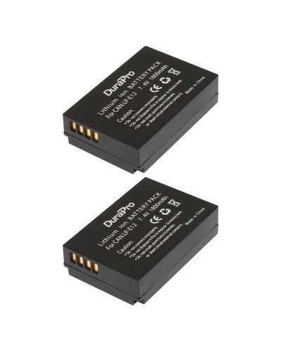 DuraPro 2 x 1800mAh LP-E12 Battery + LCD USB Dual Charger EOS M2,M10,M50,M50 Mark II,M100,M200,SX70 HS