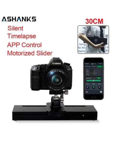 ASHANKS Camera Motorized Slider Timelapse Photograpy 30CM Silent Electronic Control Slide for Micro SLR Gopro Mibile Photo Video