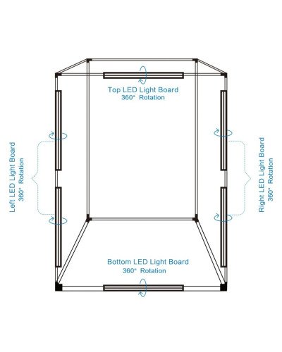 PULUZ Professional 200cm/2m Photography Photo Studio Box 6 LED Light Panels 240W 5500K 2 Meter Photo Lighting Shooting Tent Kit