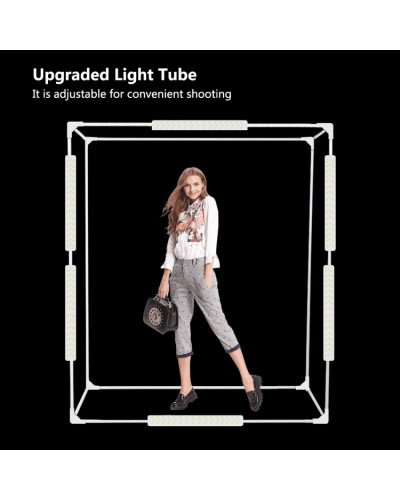 PULUZ Professional 200cm/2m Photography Photo Studio Box 6 LED Light Panels 240W 5500K 2 Meter Photo Lighting Shooting Tent Kit