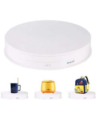 PULUZ 30cm USB Electric Rotating Turntable Display Stand Video Shooting Props Turntable for Photography 360, Load 10-7kg(White)