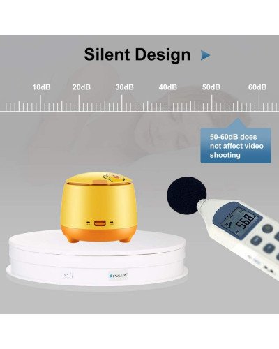 PULUZ 30cm USB Electric Rotating Turntable Display Stand Video Shooting Props Turntable for Photography 360, Load 10-7kg(White)