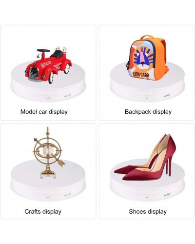 PULUZ 30cm USB Electric Rotating Turntable Display Stand Video Shooting Props Turntable for Photography 360, Load 10-7kg(White)