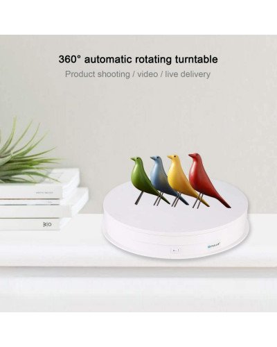 PULUZ 30cm USB Electric Rotating Turntable Display Stand Video Shooting Props Turntable for Photography 360, Load 10-7kg(White)