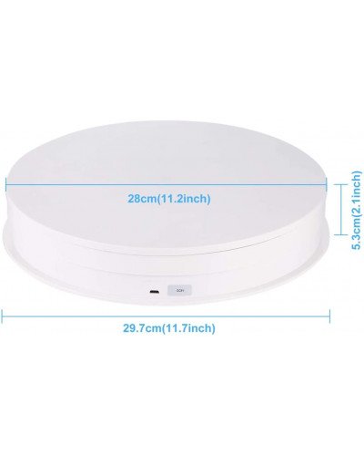 PULUZ 30cm USB Electric Rotating Turntable Display Stand Video Shooting Props Turntable for Photography 360, Load 10-7kg(White)
