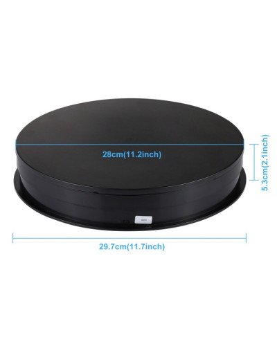 PULUZ 30cm USB Electric Rotating Turntable Display Stand Video Shooting Props Turntable for Photography360  , Load 10-7kg(Black)