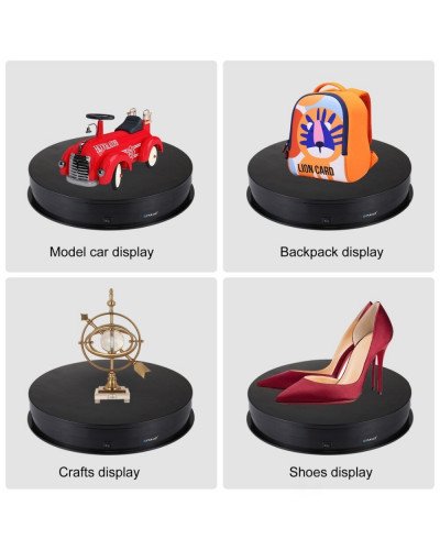 PULUZ 30cm USB Electric Rotating Turntable Display Stand Video Shooting Props Turntable for Photography360  , Load 10-7kg(Black)