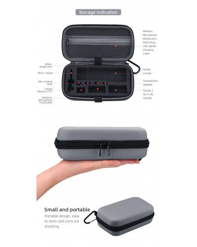 Mini Carrying Bag for DJI Pocket 2 Creator Combo Portable Storage Case Damping Box