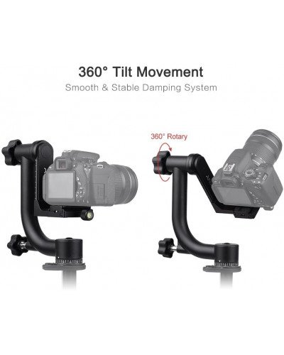 Bk-45 Panoramic 360 Degree Vertical Pro Gimbal Tripod Head 1/4 inch Screw For Dslr Camera Telephoto Lens Quick Release Plate