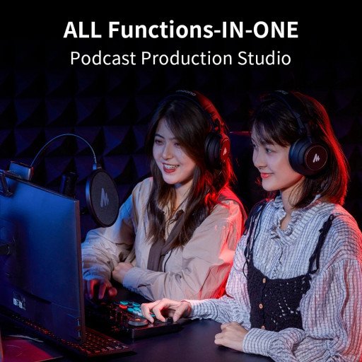 MAONO CASTER LITE AU-AM200 Microphone Mixer Digital Audio Interface Podcast Sound Card Rechargeable Podcaster for Phone Computer PC