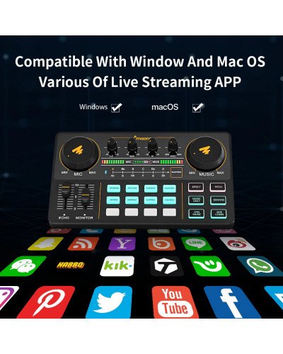 MAONO CASTER LITE AU-AM200 Microphone Mixer Digital Audio Interface Podcast Sound Card Rechargeable Podcaster for Phone Computer PC MAONO CASTER LITE AU-AM200 Microphone Mixer Digital Audio Interface Podcast Sound Card Rechargeable Podcaster for Phone Computer PC