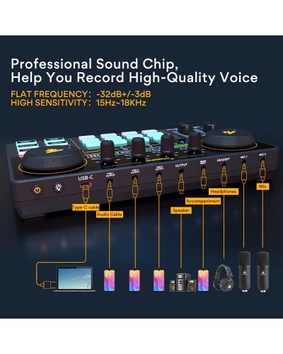 MAONO CASTER LITE AU-AM200 Microphone Mixer Digital Audio Interface Podcast Sound Card Rechargeable Podcaster for Phone Computer PC MAONO CASTER LITE AU-AM200 Microphone Mixer Digital Audio Interface Podcast Sound Card Rechargeable Podcaster for Phone Computer PC