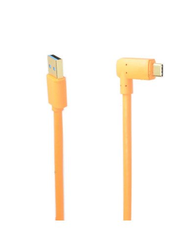 USB 3.0 to USB-C (High-Visibility Orange) for tethering a USB 3.0 camera to a computer with the smaller USB-C port 5m