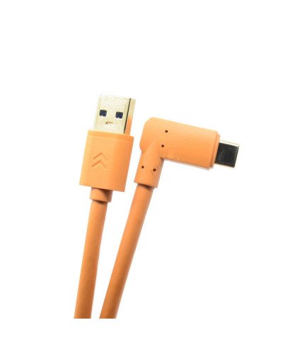 USB 3.0 to USB-C (High-Visibility Orange) for tethering a USB 3.0 camera to a computer with the smaller USB-C port 3m
