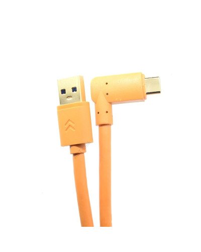 USB 3.0 to USB-C (High-Visibility Orange) for tethering a USB 3.0 camera to a computer with the smaller USB-C port 3m