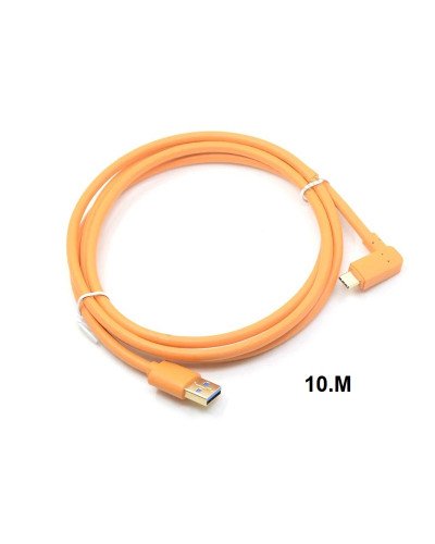 USB 3.0 to USB-C (High-Visibility Orange) for tethering a USB 3.0 camera to a computer with the smaller USB-C port 10m
