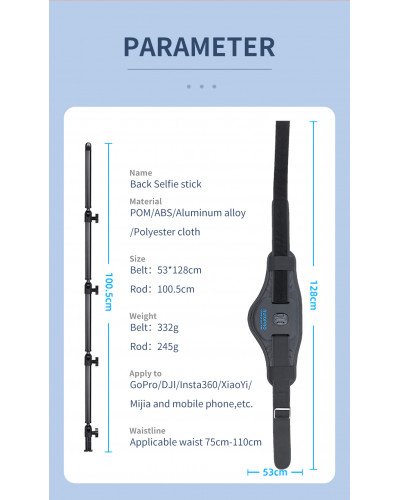 Panoramic Camera Wasit Belt Holder Wearable Mount Stand Bracket for GoPro 12/11/10/9 Insta360 X3/X2 OSMO Pocket Mobile Phone