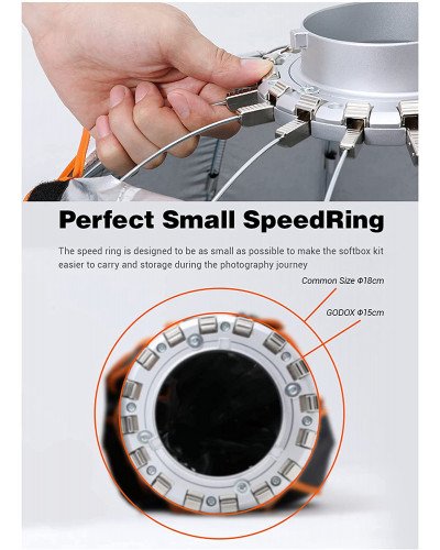 Godox QR-P120 120CM Quickly Release Parabolic Deep Softbox for Bowens Mount Studio Flash