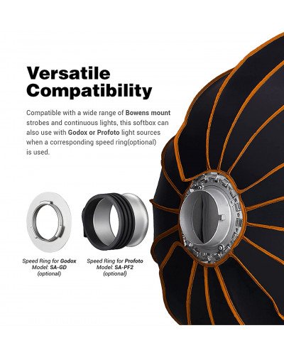 Godox QR-P90 90CM Quickly Release Parabolic Deep Softbox for Bowens Mount Studio Flash