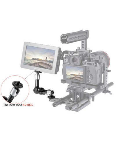 SmallRig Super Clamp w/ 1/4" and 3/8" Thread and 5.5 Inches Adjustable Friction Power Articulating Magic Arm with 1/4" Thread