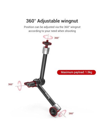 SmallRig Super Clamp w/ 1/4" and 3/8" Thread and 9.8 Inches Adjustable Friction Power Articulating Magic Arm with 1/4" Thread
