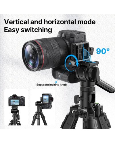 Ulanzi MT-65 Horizontal and Vertical Video Tripod, Arca Type Biscuit and Remote Control for SLR Cameras