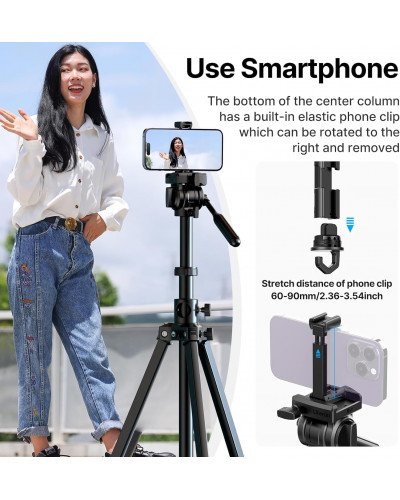 Ulanzi MT-65 Horizontal and Vertical Video Tripod, Arca Type Biscuit and Remote Control for SLR Cameras