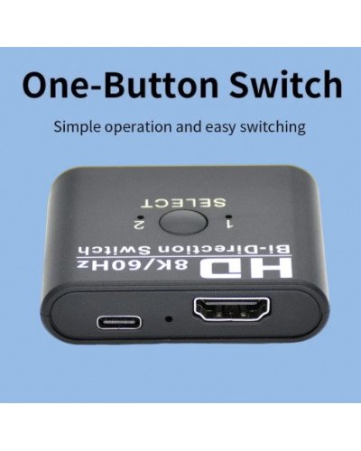 HDMI Switch Bi-Direction 2 Ports HDMI Splitter Switch for Laptop PC Xbox PS3/4 TV Box to Monitor TV Projector Adapter
