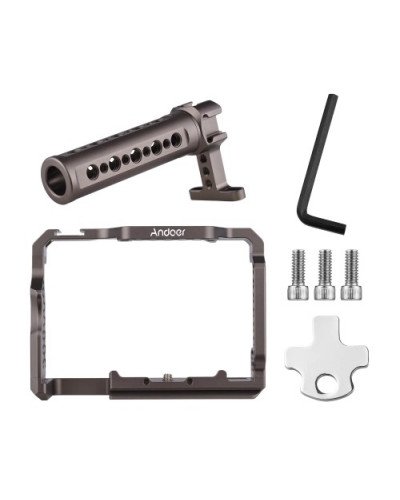Aluminum Alloy Camera Cage Kit with Video Rig Top Handle Grip Replacement for Sony A7R III/ A7 II/ A7III