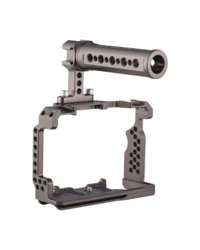 Aluminum Alloy Camera Cage Kit with Video Rig Top Handle Grip Replacement for Sony A7R III/ A7 II/ A7III