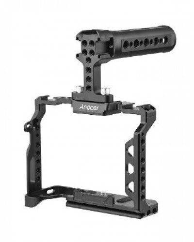 Aluminum Alloy Camera Cage Kit with Top Handle Grip Replacement for Sony A7 IV