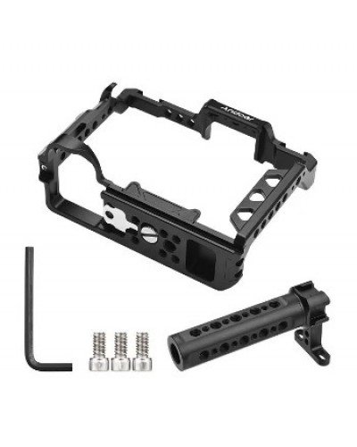 Aluminum Alloy Camera Cage Kit with Top Handle Grip Replacement for Sony A7 IV