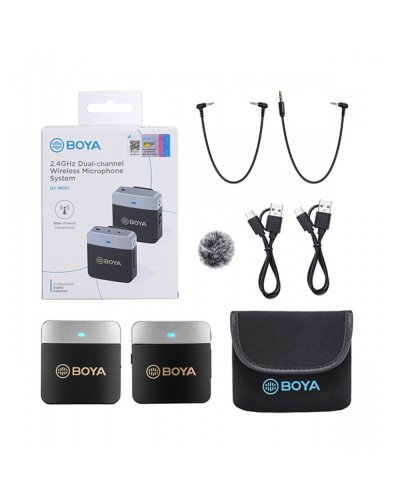 BOYA BY-M1V1 2.4GHz Dual-Channel Wireless Microphone System